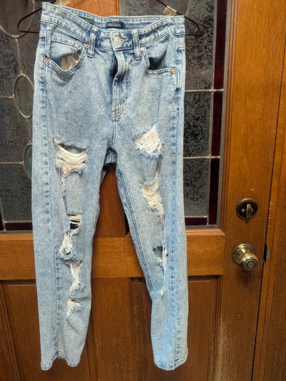 Womens distressed jeans, size 2